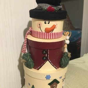 Snowman goody holder